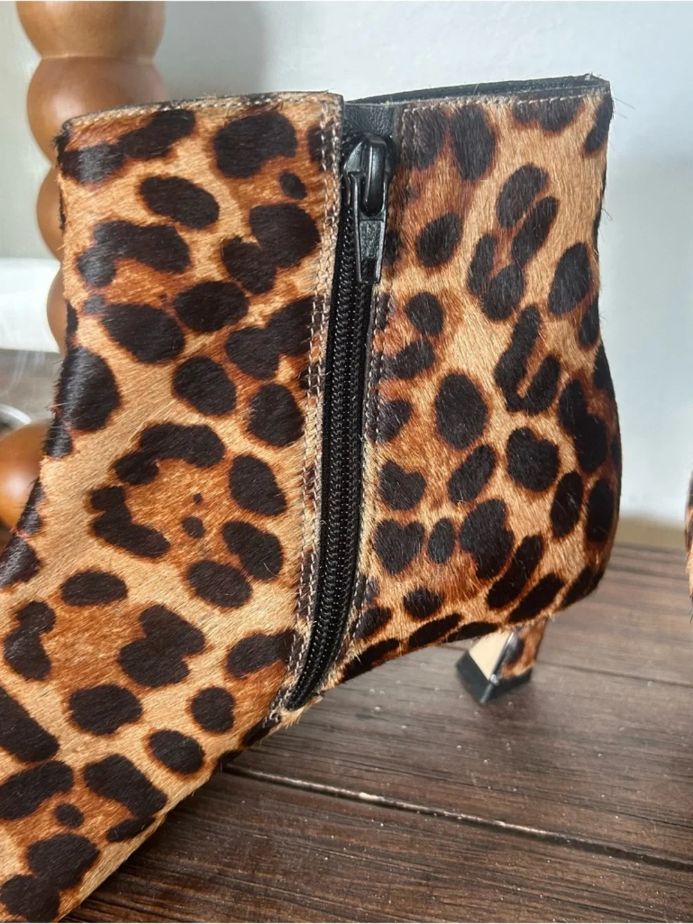 Gianni Bini Size 7 Georgina Leopard Calf‎ Hair Booties